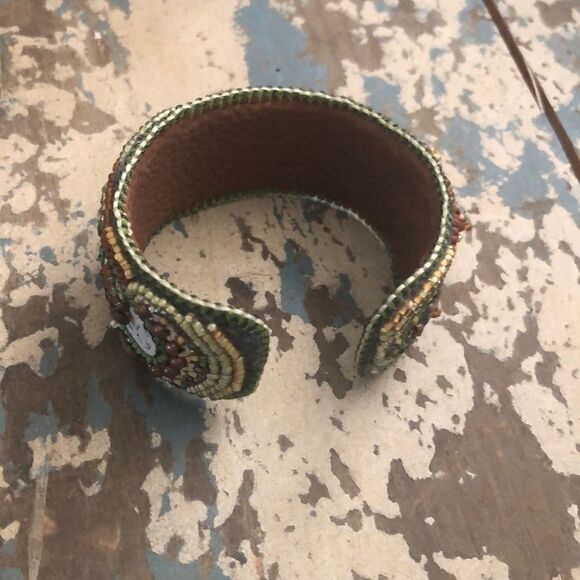 Handmade In Yosemite Beaded Cuff Bracelet Boho, Cottagecore - Picture 4 of 4